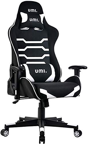 Amazon Brand - Umi Chaise Gaming de Bureau Fauteuil Gamers Siège Ergonomique avec Réglage de Hauteur, Repose-tête et Soutien des Lombaires