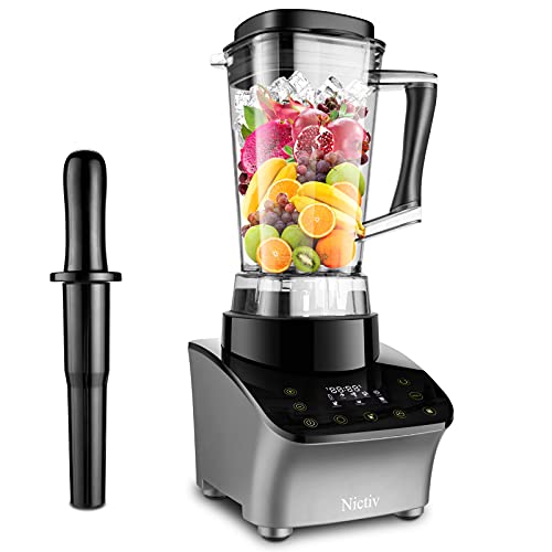 Blender 1500W, Blender Smoothie, Mixeur Multifonction, broyeur avec panneau de commande LCD,Mixeur Puissant avec 9 Vitesses Réglables/5 Programmes Prédéfinis/30 000tours/min/Jarre Tritan 2L sans BPA