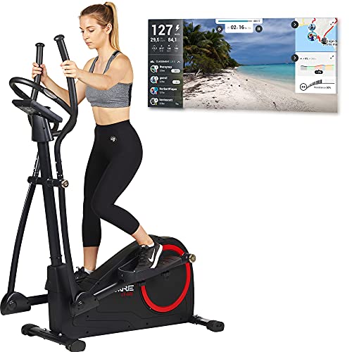 CARE FITNESS - Vélo Elliptique Motorisé CE-685-24 Niveaux de Difficulté - 24 Programmes - Compteur Écran LCD - Port USB - Porte Tablette - Compatible Application Kinomap